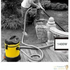 LE POISSON QUI JARDINE.FR Aspirateur Bassin De Jardin - Piscines. 1400W Nettoyage De Fond, Vase Et Boue