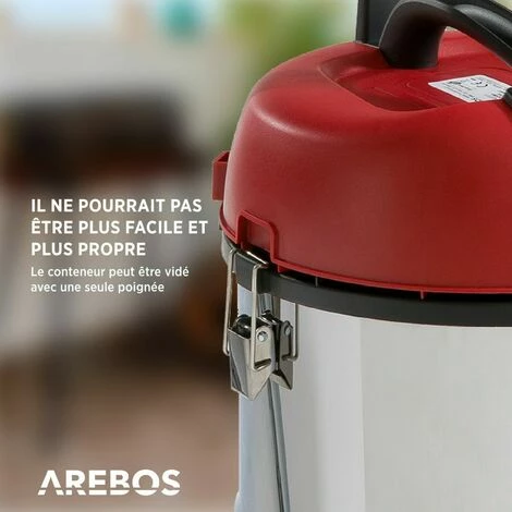 AREBOS Aspirateur Industriel | Aspirateur Eau et Poussière | Aspirateur Sec et Humide | 1800W | 30L | acier inoxydable - noir/rouge AREBOS Aspirateur Industriel | Aspirateur Eau Et Poussière | Aspirateur Sec Et Humide | 1800W | 30L | Acier Inoxydable - Noir/rouge -Aspirateur et sac Soldes 16033473 5