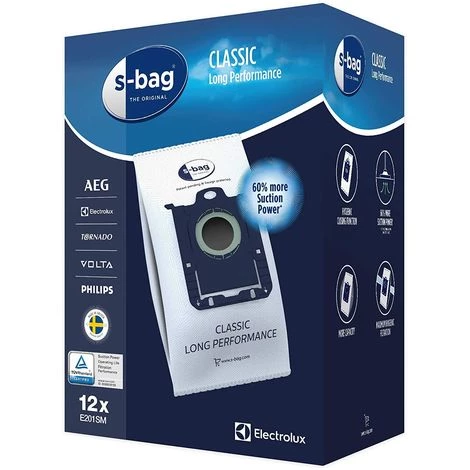 S-BAG CLAS E201SM LONG PERFORMANCE x12 POUR ASPIRATEUR ELECTROLUX - PHILIPS - AEG - VOLTA - TORNADO S-BAG CLAS E201SM LONG PERFORMANCE X12 POUR ASPIRATEUR ELECTROLUX - PHILIPS - AEG - VOLTA - TORNADO -Aspirateur et sac Soldes 16428094 1