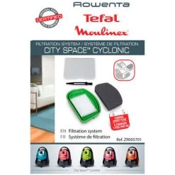 SEB INTERNATIONAL Kit De Filtration ZR005701 Pour Aspirateur MOULINEX, ROWENTA, TEFAL CITY SPACE, CITY SPACE CYCLONIC - NC