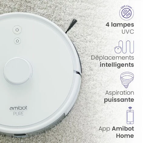 Robot aspirateur et laveur AMIBOT Pure Laser avec cartographie laser - White Robot Aspirateur Et Laveur AMIBOT Pure Laser Avec Cartographie Laser - White -Aspirateur et sac Soldes 26385996 5