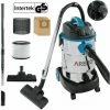 AREBOS Aspirateur Industriel | Aspirateur Eau Et Poussière | Aspirateur Professionnel Avec Prise De Courant | Aspirateur Sec Et Humide | 1600W | 30L | Acier Inoxydable | Fonction De Soufflage | Bleu - Bleu