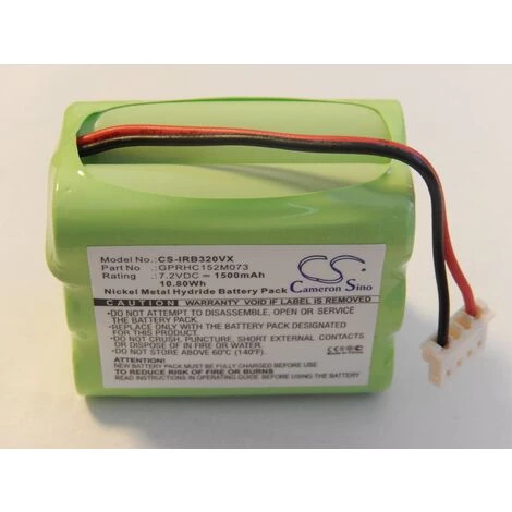 vhbw NiMH Batterie 1500mAh (7.2V) compatible avec iRobot Braava 320, 321 aspirateur remplace GPRHC152M073. Vhbw NiMH Batterie 1500mAh (7.2V) Compatible Avec IRobot Braava 320, 321 Aspirateur Remplace GPRHC152M073. -Aspirateur et sac Soldes 26821792 1
