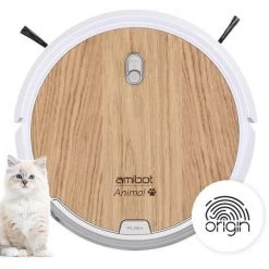 Robot Aspirateur Et Laveur AMIBOT Animal Origin Connecté à L'application Mobile AMIBOT HOME - Brown