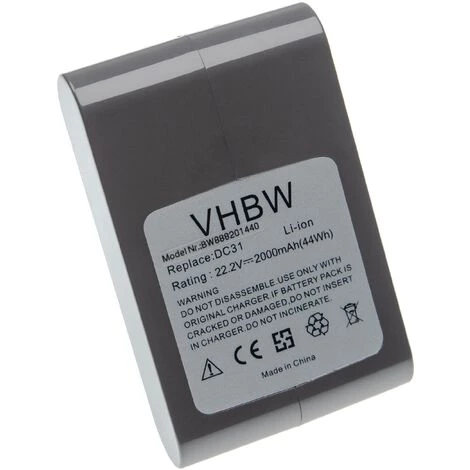 vhbw Batterie compatible avec Dyson DC43, DC35 Multi Floor, DC45, DC43h aspirateur, robot électroménager - Type B (2000mAh, 22,2V, gris) Vhbw Batterie Compatible Avec Dyson DC43, DC35 Multi Floor, DC45, DC43h Aspirateur, Robot électroménager - Type B (2000mAh, 22,2V, Gris) -Aspirateur et sac Soldes 31103990 1