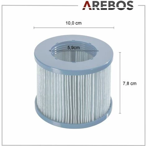 AREBOS Filtre de Piscine | 6X Cartouches de Filtre Spa Hot Tubs | Filtre antimicrobien | Bleu AREBOS Filtre De Piscine | 6X Cartouches De Filtre Spa Hot Tubs | Filtre Antimicrobien | Bleu -Aspirateur et sac Soldes 32697582 4