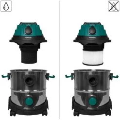 VONROC Aspirateur à Eau Et Poussière 1400W– Réservoir De 20L Et Tuyau De 3m - Mise En Marche Automatique, Fonction De Soufflage -Aspirateur et sac Soldes 35347858 3