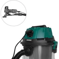 VONROC Aspirateur à Eau Et Poussière 1400W– Réservoir De 20L Et Tuyau De 3m - Mise En Marche Automatique, Fonction De Soufflage -Aspirateur et sac Soldes 35347858 4