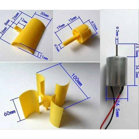 BEARSU 360° Micro éolienne à turbines verticales Mini moteur pour bricolage BEARSU 360° Micro éolienne à Turbines Verticales Mini Moteur Pour Bricolage -Aspirateur et sac Soldes 46715745 2