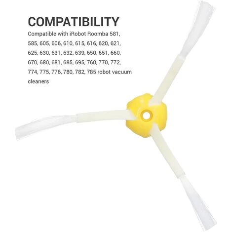 DEVENIRRICHE Kit d'accessoires Compatible avec iRobot Roomba 500/600/700 - Lot de 3X Brosse latérale aspirateur Robot - Accessoire de Nettoyage kit de Remplacement DEVENIRRICHE Kit D'accessoires Compatible Avec IRobot Roomba 500/600/700 - Lot De 3X Brosse Latérale Aspirateur Robot - Accessoire De Nettoyage Kit De Remplacement -Aspirateur et sac Soldes 47507126 2