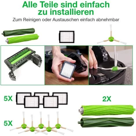 READCLY Pièces de rechange pour IRobot 4624878 brosses en caoutchouc brosses latérales filtre pour aspirateurs Roomba Série I et E I7 I7 Plus E5 E6 E7 Kit iRobot pour aspirateur robot brosses et accessoire roomba READCLY Pièces De Rechange Pour IRobot 4624878 Brosses En Caoutchouc Brosses Latérales Filtre Pour Aspirateurs Roomba Série I Et E I7 I7 Plus E5 E6 E7 Kit IRobot Pour Aspirateur Robot Brosses Et Accessoire Roomba -Aspirateur et sac Soldes 48782903 4