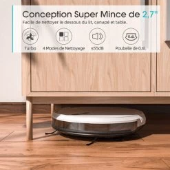 APOSEN Aspirateur Robot, Robot Aspirateur Avec Navigation Gyroscopique, Cartographie, 4 Modes De Nettoyage，Auto-charge -Aspirateur et sac Soldes 51137799 3