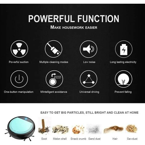 BARES Aspirateur Robot, 4 en 1 3200Pa Machine de Balayage Intelligente Automatique Super silencieuse avec Balayage et Obstacles pour éviter Les Obstacles pour Poils d'animaux, Tapis durs, Carreaux BARES Aspirateur Robot, 4 En 1 3200Pa Machine De Balayage Intelligente Automatique Super Silencieuse Avec Balayage Et Obstacles Pour éviter Les Obstacles Pour Poils D'animaux, Tapis Durs, Carreaux -Aspirateur et sac Soldes 52555993 5