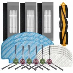 ILOVEMILAN Ensemble D'accessoires Pour Balayeuse Ecovacs Compatible Avec OZMOT8 T9 N8pro Etc.(1 Brosse Principale + 6 Paires De Brosses Latérales + 3 Filtres + 5 Chiffons + 3 Débarbouillettes T9)