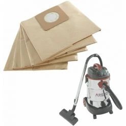 AREBOS Lot De 5 Sacs D'aspirateur | Compatibles Avec Les Aspirateurs Industriels | 1800 W | Avec EAN 4260627420117 | Papier Spécial | 2 Couches | 41,5 X 43 Cm