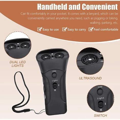 CATHERINE Dispositif anti-aboiement de chien à double canal portable à ultrasons Outil de dressage de chien 3 en 1 avec lampe de poche LED CATHERINE Dispositif Anti-aboiement De Chien à Double Canal Portable à Ultrasons Outil De Dressage De Chien 3 En 1 Avec Lampe De Poche LED -Aspirateur et sac Soldes 55654703 2