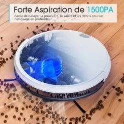 APOSEN Aspirateur Robot Avec Navigation Gyroscopique Cartographie Et 2 Brosses Latérales Supplémentaires,Mince Silencieux 4 Modes De Nettoyage -Aspirateur et sac Soldes 56801818 4