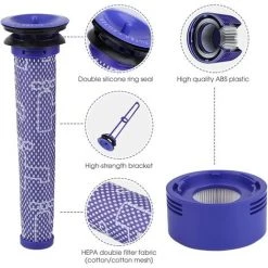 STOMO Filtre Pour Dyson V7 Et V8,Reehi Iltres De Rechange Aspirateur Pour Dyson,Absolute Et Animal, 3 Post-filtres HEPA Et 3 Pré-filtres Pour Dyson V7 Et V8 -Aspirateur et sac Soldes 57002792 4