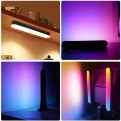 GUAZHUNIFR Lot De 2 Smart Lampe LED, RGB Smart Lampe Bureau Avec 26 Effets D'éclairage Et 8 Modes De Musique, Gaming Deco Lampe, RGB Smart Lampe Bureau Contrôlées Par APP Pour TV, PC, Décoration De Chambre -Aspirateur et sac Soldes 57597832 3