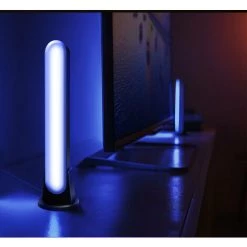 GUAZHUNIFR Lot De 2 Smart Lampe LED, RGB Smart Lampe Bureau Avec 26 Effets D'éclairage Et 8 Modes De Musique, Gaming Deco Lampe, RGB Smart Lampe Bureau Contrôlées Par APP Pour TV, PC, Décoration De Chambre -Aspirateur et sac Soldes 57597832 4