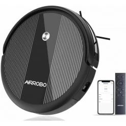 AIRROBO Aspirateur Robot Spécial Poils D'Animaux 2600Pa, 140min D'Autonomie, Recharge Automatique, Collecteur 510ml, Contrôle Avec App/Alexa/WiFi, Pour Sols, Tapis, Silencieux 65dB