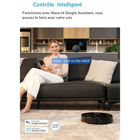 Robot Aspirateur et Laveur 3 EN 1 avec Station de Vidage Automatique, Super Aspiration 2700Pa - AIRROBO T10+ Idéal pour Poils d'Animaux Cheveux Poussière - Version Nouvelle Robot Aspirateur Et Laveur 3 EN 1 Avec Station De Vidage Automatique, Super Aspiration 2700Pa - AIRROBO T10+ Idéal Pour Poils D'Animaux Cheveux Poussière - Version Nouvelle -Aspirateur et sac Soldes 57933324 5