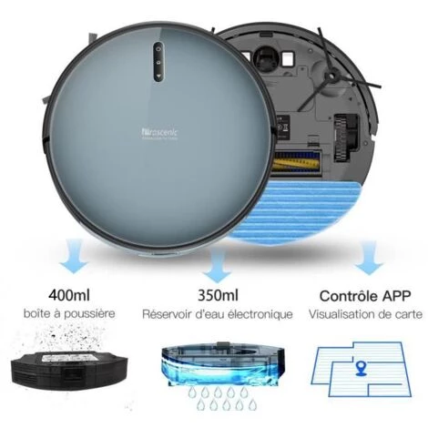 PROSCENIC 830P - Aspirateur robot connecté avec navigation intelligente - Fonction lavage - 0,6L - Wifi PROSCENIC 830P - Aspirateur Robot Connecté Avec Navigation Intelligente - Fonction Lavage - 0,6L - Wifi -Aspirateur et sac Soldes 58078210 3