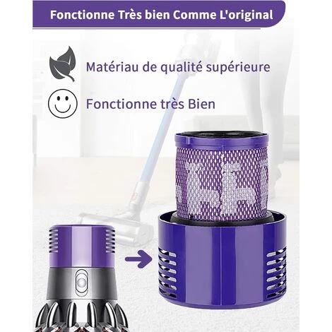 EINEMGELD Filtre de Rechange pour Dyson V10 SV12 Cyclone Aspirateurs Pièce de Rechange pour Filtre à Vide Lavable Compatible avec Dyson V10 Aspirateur sans Fil Cyclone Animal Absolute Total Aspirateur 2Pack EINEMGELD Filtre De Rechange Pour Dyson V10 SV12 Cyclone Aspirateurs Pièce De Rechange Pour Filtre à Vide Lavable Compatible Avec Dyson V10 Aspirateur Sans Fil Cyclone Animal Absolute Total Aspirateur 2Pack -Aspirateur et sac Soldes 59433986 2