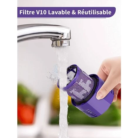 EINEMGELD Filtre de Rechange pour Dyson V10 SV12 Cyclone Aspirateurs Pièce de Rechange pour Filtre à Vide Lavable Compatible avec Dyson V10 Aspirateur sans Fil Cyclone Animal Absolute Total Aspirateur 2Pack EINEMGELD Filtre De Rechange Pour Dyson V10 SV12 Cyclone Aspirateurs Pièce De Rechange Pour Filtre à Vide Lavable Compatible Avec Dyson V10 Aspirateur Sans Fil Cyclone Animal Absolute Total Aspirateur 2Pack -Aspirateur et sac Soldes 59433986 4