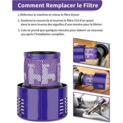 EINEMGELD Filtre De Rechange Pour Dyson V10 SV12 Cyclone Aspirateurs Pièce De Rechange Pour Filtre à Vide Lavable Compatible Avec Dyson V10 Aspirateur Sans Fil Cyclone Animal Absolute Total Aspirateur 2Pack 4 EINEMGELD Filtre De Rechange Pour Dyson V10 SV12 Cyclone Aspirateurs Pièce De Rechange Pour Filtre à Vide Lavable Compatible Avec Dyson V10 Aspirateur Sans Fil Cyclone Animal Absolute Total Aspirateur 2Pack -Aspirateur et sac Soldes 59433986 5