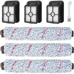 EINEMGELD Un Ensemble De 6 Pièces De Rechange Compatibles Avec Les Aspirateurs Bissell CrossWave, 3 1868 Rouleaux Brosses Multi-surfaces, 3 1866 Packs De Filtres Sous Vide, Par Rapport Aux Pièces 1608683, 160-8683, 1608684
