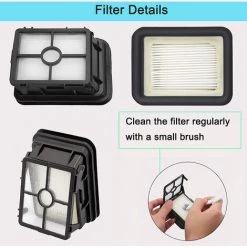 EINEMGELD Un Ensemble De 6 Pièces De Rechange Compatibles Avec Les Aspirateurs Bissell CrossWave, 3 1868 Rouleaux Brosses Multi-surfaces, 3 1866 Packs De Filtres Sous Vide, Par Rapport Aux Pièces 1608683, 160-8683, 1608684 -Aspirateur et sac Soldes 59434001 5