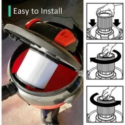 EINEMGELD Filtre De Rechange Pour Filtres Shop Vac 90304 9030400 903-04 90350 Convient à La Plupart Des Aspirateurs Secs/humides Shop-Vac De 5 Gallons Et Plus, Lavable, Réutilisable, Facile à Installer. -Aspirateur et sac Soldes 59434031 5