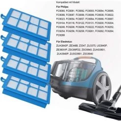 EINEMGELD Filtre D'échappement De Rechange Pour Aspirateurs Electrolux Et PHILI-PS, Lot De 4 -Aspirateur et sac Soldes 59434167 4