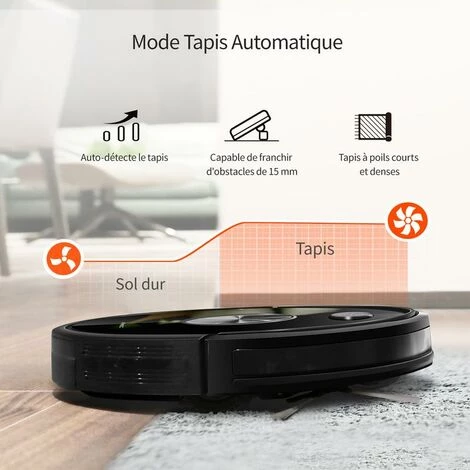 ULTENIC D5s Pro - Aspirateur Robot Laveur - Forte Aspiration 3000Pa - Autonomie 150min - Navigation Gyroscope 3 en 1- Convient aux personnes âgées ULTENIC D5s Pro - Aspirateur Robot Laveur - Forte Aspiration 3000Pa - Autonomie 150min - Navigation Gyroscope 3 En 1- Convient Aux Personnes âgées -Aspirateur et sac Soldes 59465141 4