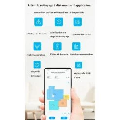 Xiaomi Dreame F9 Robot Aspirateur 2500Pa Suction 5200mAh Batterie Compatible App Contrôle Mi Home Ultra Silencieux Support Alexa -Aspirateur et sac Soldes 59764828 4