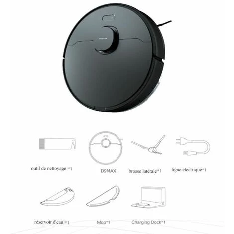 Dreame D9 Max Robot Aspirateur- 4000Pa Aspiration- 5200mAh Batterie- Alexa- Mijia APP Contrôle- 270ml Réservoir d'eau Dreame D9 Max Robot Aspirateur- 4000Pa Aspiration- 5200mAh Batterie- Alexa- Mijia APP Contrôle- 270ml Réservoir D'eau -Aspirateur et sac Soldes 59764848 5