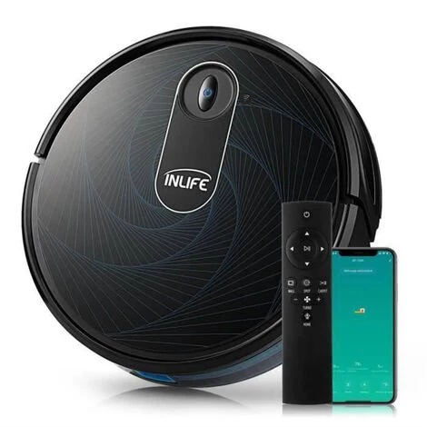 INLIFE Aspirateur Robot et Laveur 2 en 1 MT-720A Electroménager 3000Pa Aspiration 600ml Capacité Fonctionne avec WiFi/App/Alexa/Google Idéal pour Poils d'Animaux INLIFE Aspirateur Robot Et Laveur 2 En 1 MT-720A Electroménager 3000Pa Aspiration 600ml Capacité Fonctionne Avec WiFi/App/Alexa/Google Idéal Pour Poils D'Animaux -Aspirateur et sac Soldes 60100024 1