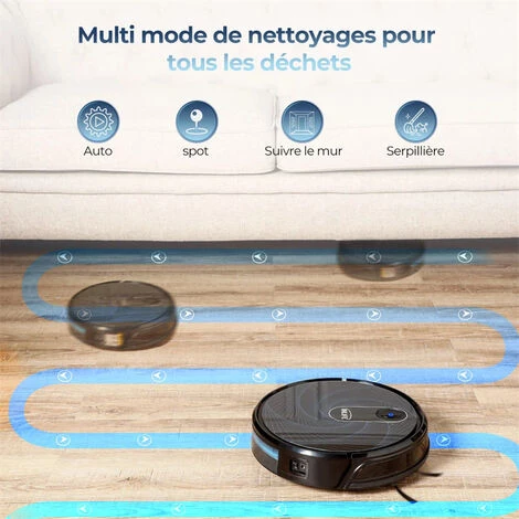 INLIFE Aspirateur Robot et Laveur 2 en 1 MT-720A Electroménager 3000Pa Aspiration 600ml Capacité Fonctionne avec WiFi/App/Alexa/Google Idéal pour Poils d'Animaux INLIFE Aspirateur Robot Et Laveur 2 En 1 MT-720A Electroménager 3000Pa Aspiration 600ml Capacité Fonctionne Avec WiFi/App/Alexa/Google Idéal Pour Poils D'Animaux -Aspirateur et sac Soldes 60100024 4