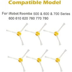 MINETGNON KIT Pack De 6 Brosses Lat¨¦rales +6 Vis Pour IRobot Roomba Aspirateur - S¨¦ries 500 & 600 & 700 -models 600 610 620 694 760 770 780 -Aspirateur et sac Soldes 60155102 3