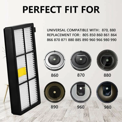 MINETGNON Pack de 3 Replacements de filtre pour iRobot Aspirateur S¨¦ries 800 and 900 - Haut Efficacit¨¦ MINETGNON Pack De 3 Replacements De Filtre Pour IRobot Aspirateur S¨¦ries 800 And 900 - Haut Efficacit¨¦ -Aspirateur et sac Soldes 60155103 5