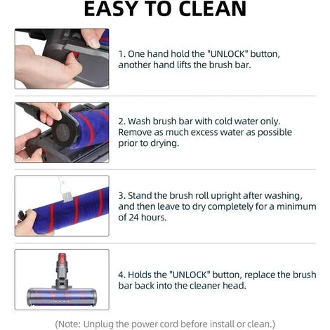 MEZHENG Brosse de nettoyage douce Accessoire de tête de nettoyage avec lumière LED Compatible avec l'aspirateur à main sans fil Dyson V11 V10 V8 V7 pour parquet MEZHENG Brosse De Nettoyage Douce Accessoire De Tête De Nettoyage Avec Lumière LED Compatible Avec L'aspirateur à Main Sans Fil Dyson V11 V10 V8 V7 Pour Parquet -Aspirateur et sac Soldes 61309975 4