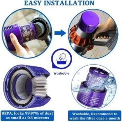 MEZHENG Lot De 2 Filtres De Rechange Lavables Pour Les Aspirateurs Dyson V10 Filtre De Rechange Dyson Pour Série V10 SV12 3 MEZHENG Lot De 2 Filtres De Rechange Lavables Pour Les Aspirateurs Dyson V10 Filtre De Rechange Dyson Pour Série V10 SV12 -Aspirateur et sac Soldes 61310032 4