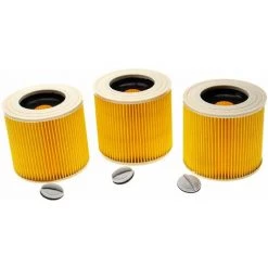 Vhbw Lot De 3x Filtres à Cartouche Compatible Avec Kärcher NT 27/1 ME Professional, NT 27/1 Aspirateur à Sec Ou Humide - Filtre Plissé, Jaune