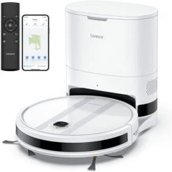 Aspirateur Robot , Laresar Robot Aspirateur Laveur De Sol 3000Pa 3 En 1 Avec Station D'auto-vidage,Balaye,Aspirateur Et Lave,200min D'Autonomie,Contrôle Avec Alexa/APP/Télécommande,pour Poils D'animaux