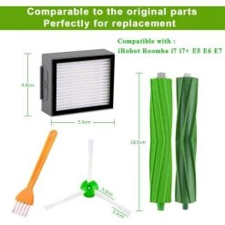 STOMO Pièces Accessoires Compatible Pour IRobot Roomba E5 E6 E7 I7 I7+ I8 I8+ J7 J7+ I6 I6+ I4 I4+ I3 I3+ Aspirateur, Remplaçant Filtres Et Brosses Kit Pour Aspirateur Robot - 11pcs -Aspirateur et sac Soldes 63946123 4