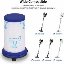 NAXUNNN Filtre De Remplacement Pour Aspirateur Rowenta Air 360 RH9037 RH9038 RH9039 RH9051WO RH9057WO RH9086WO (Alternative Au ZR009001) -Aspirateur et sac Soldes 64014456 3