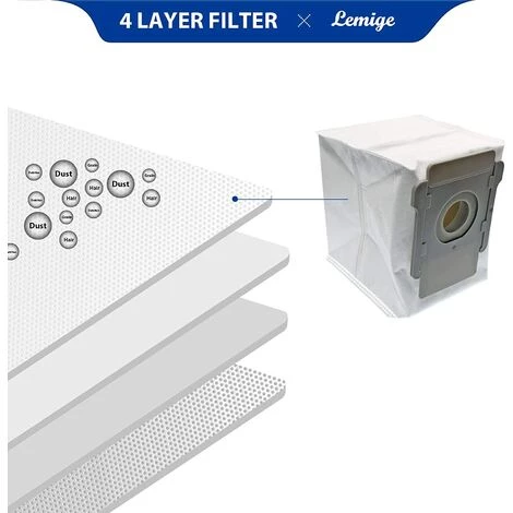 MEZHENG 24 pièces de sacs sous vide conviennent pour Roomba i7 i7+ j7 j7+/Plus (7550) i3+ (3550) i4+ (4552) i6+ (6550) i8+ (8550) s9+ (9550) base de nettoyage série I & S & J sac de traitement automatique de la saleté ( 24 sacs) MEZHENG 24 Pièces De Sacs Sous Vide Conviennent Pour Roomba I7 I7+ J7 J7+/Plus (7550) I3+ (3550) I4+ (4552) I6+ (6550) I8+ (8550) S9+ (9550) Base De Nettoyage Série I & S & J Sac De Traitement Automatique De La Saleté ( 24 Sacs) -Aspirateur et sac Soldes 64119409 5