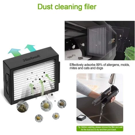 OSQI Kit d'accessoires de réapprovisionnement pour aspirateur robotique iRobot Roomba i7 i7+/i7 Plus E5 E6 E7, 2 filtres haute efficacité + 3 brosses de balayage des bords + 1 pièce de rechange pour brosses en caoutchouc multi-surfaces OSQI Kit D'accessoires De Réapprovisionnement Pour Aspirateur Robotique IRobot Roomba I7 I7+/i7 Plus E5 E6 E7, 2 Filtres Haute Efficacité + 3 Brosses De Balayage Des Bords + 1 Pièce De Rechange Pour Brosses En Caoutchouc Multi-surfaces -Aspirateur et sac Soldes 65503035 5