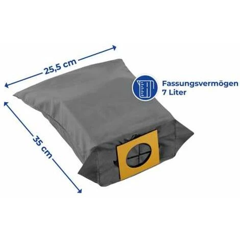 WENKO Sac aspirateur universel réutilisable, pour les aspirateurs à sacs de taille standard, Capacité 7 L, lavable en machine, 100% Polyester, 35x7,2x25,5 cm, gris - Bleu WENKO Sac Aspirateur Universel Réutilisable, Pour Les Aspirateurs à Sacs De Taille Standard, Capacité 7 L, Lavable En Machine, 100% Polyester, 35x7,2x25,5 Cm, Gris - Bleu -Aspirateur et sac Soldes 6578734 3